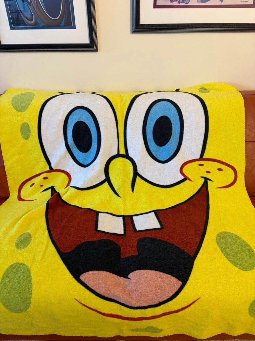 Nickelodeon SpongeBob SquarePants Big Face Fleece Throw Blanket